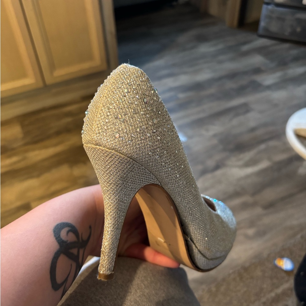 Elegant Silver High Heel Shoes